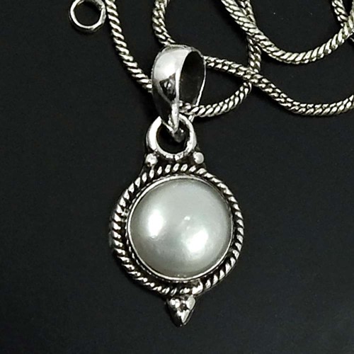 Pearl Pendant 925 Sterling Silver Indian Jewelry N10