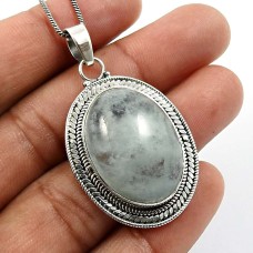 925 Sterling Fine Silver Jewelry Oval Shape Aquamarine Gemstone Pendant X22