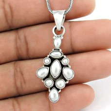 925 Sterling Silver Vintage Jewellery Ethnic Pearl Pendant Manufacturer