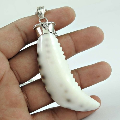 925 Sterling Silver Jewellery Traditional Shell Gemstone Pendant Wholesaler India