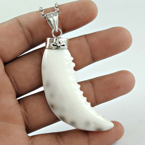 925 Sterling Silver Jewellery Charming Shell Gemstone Pendant Supplier India