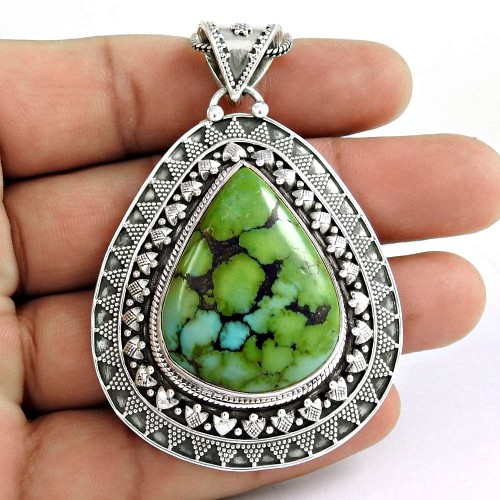 Franqipani Queen!! 925 Sterling Silver Turquoise Pendant
