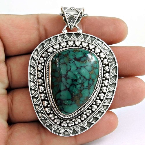 Spell! 925 Sterling Silver Turquoise Pendant