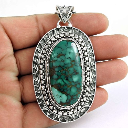 Passionate Love!! 925 Sterling Silver Turquoise Pendant