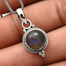 Labradorite Gemstone Jewelry 925 Fine Sterling Silver Pendant L8