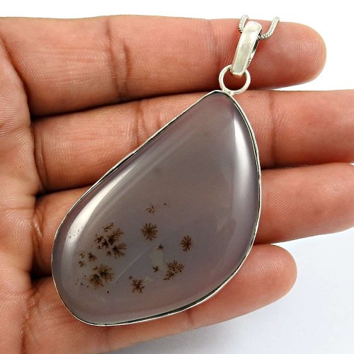 Cabochon Montana Gemstone Jewelry 925 Solid Sterling Silver Pendant H39
