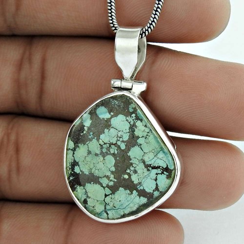 Great Creation ! 925 Sterling Silver Tibetan Turquoise Pendant