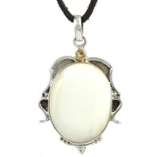 925 Sterling Silver Gemstone Jewelry Trendy White Unkite, Citrine Gemstone Pendant Manufacturer India
