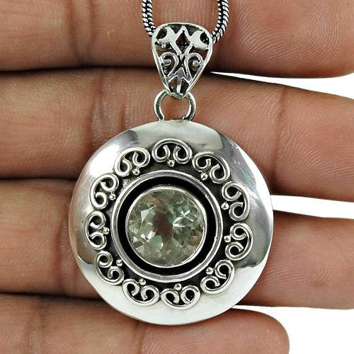 Perfect Crystal Gemstone Pendant Sterling Silver Jewellery