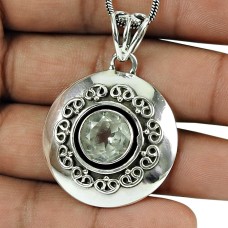 Well-Favoured Crystal Gemstone Pendant 925 Sterling Silver Jewellery