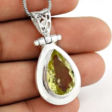 925 Sterling Silver Antique Jewelry Designer Lemon Quartz Gemstone Pendant Al por mayor