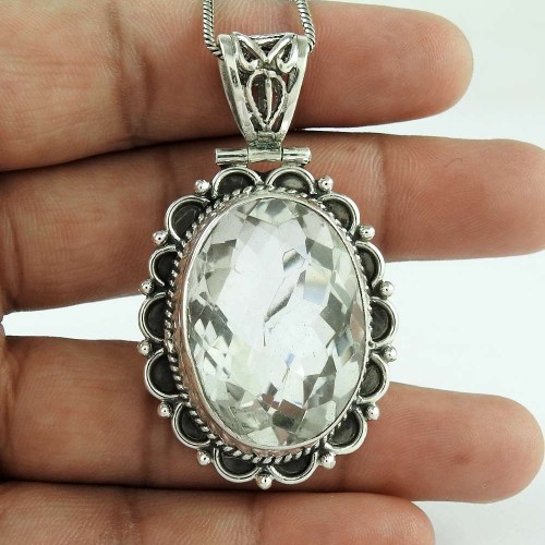 Billowing Clouds! 925 Sterling Silver Crystal Pendant