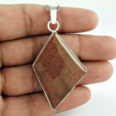 925 Sterling Silver Antique Jewelry Traditional Red Sunstone Gemstone Pendant De gros