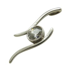 925 Sterling Silver Vintage Jewelry Fashion White CZ Gemstone Pendant Proveedor