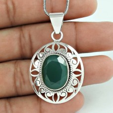 925 Sterling Silver Jewellery Fashion Green Onyx Gemstone Pendant Großhändler