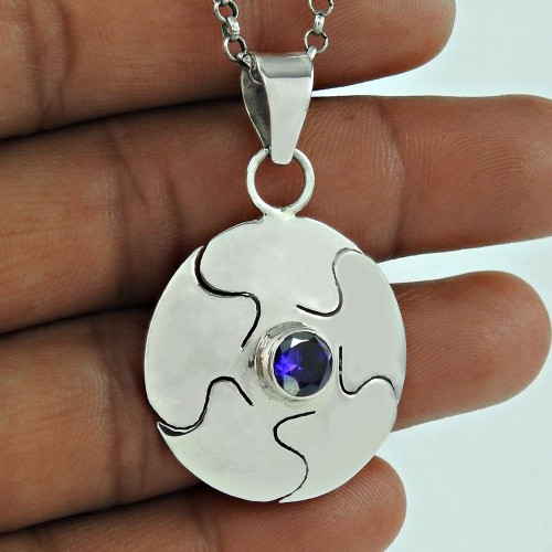 925 Sterling Silver Jewelry Charming Amethyst Gemstone Pendant Wholesale Price