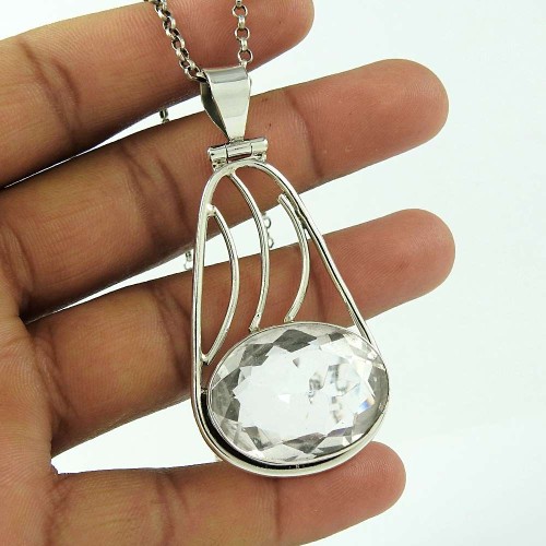 Well-Favoured Crystal Gemstone 925 Sterling Silver Pendant Jewellery