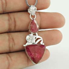 Melodious Ruby Gemstone Sterling Silver Pendant Jewelry