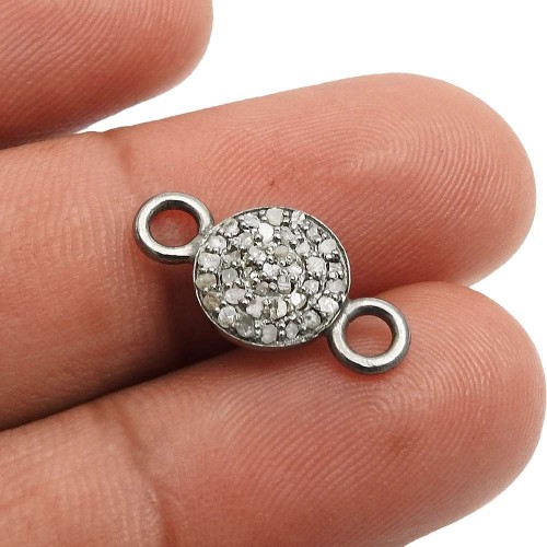 Black Rhodium Plated 925 Sterling Silver Diamond Chunky Pendant Handmade Jewelry
