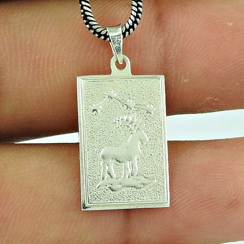 Trendy 925 Sterling Silver Libra Zodiac Pendant Handmade Jewellery