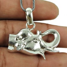 Lovely 925 Sterling Silver Elephant Mouth Pendant Indian Fashion Silver Jewellery