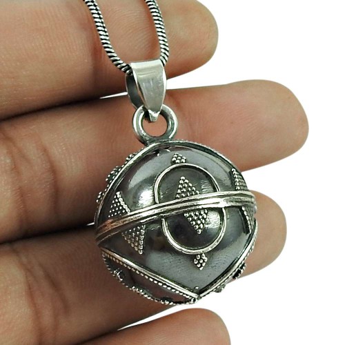 Lovely 925 Sterling Silver Ball Pendant Indian Sterling Silver Fashion Jewellery
