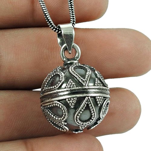 Sightly 925 Sterling Silver Ball Pendant Indian Sterling Silver Jewellery
