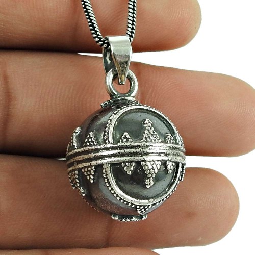 Designer 925 Sterling Silver Ball Pendant 925 Sterling Silver Indian Jewellery