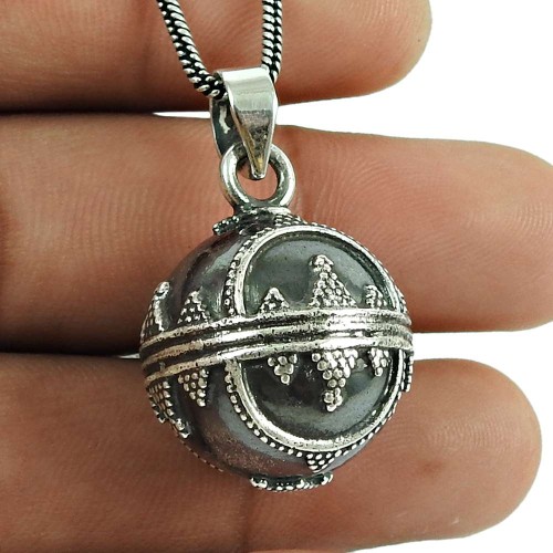 Party Wear 925 Sterling Silver Ball Pendant Sterling Silver Fashion Jewellery