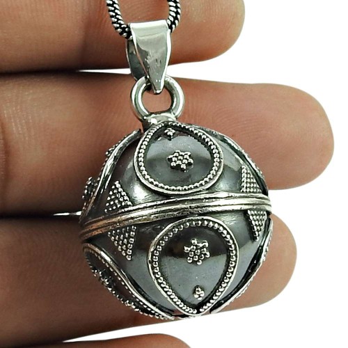 Rattling 925 Sterling Silver Ball Pendant 925 Silver Jewellery