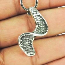 Vintage Style Oxidized 925 Sterling Silver Pendant Jewellery