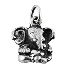 Stylish 925 Sterling Silver Sitting Ganesh Pendant