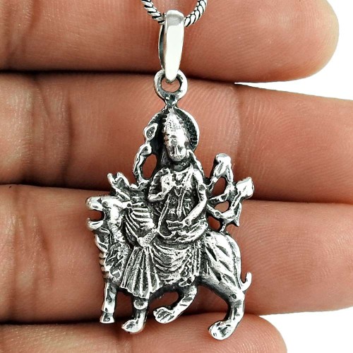 Maa Durga Handmade 925 Sterling Silver Pendant