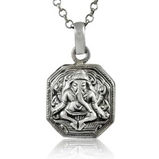 Best Design!! 925 Sterling Silver Sitting Ganesh Pendant