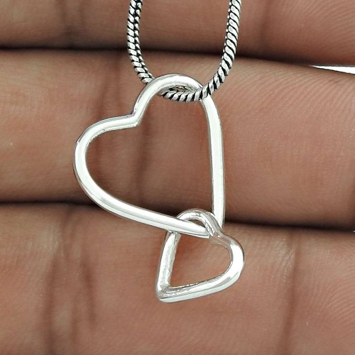 Victorian Style Handmade 925 Sterling Silver Heart Pendant