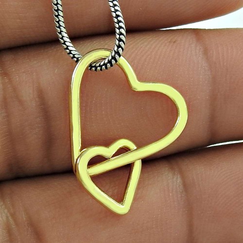 Abstract Handmade 925 Sterling Silver Heart Pendant