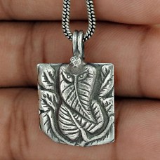 Indian HANDMADE Jewelry 925 Solid Sterling Silver Religious Pendant II76