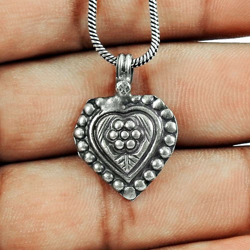 Handmade Sterling Silver Jewellery Beautiful Oxidised Silver Heart Pendant