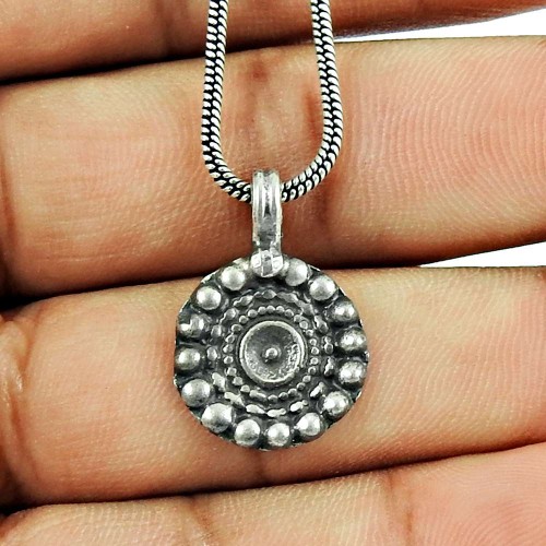 Indian Sterling Silver Oxidised Jewellery Charming Handmade Silver Pendant