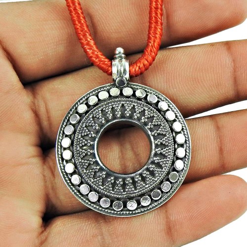 Oxidised 925 Sterling Silver Indian Jewellery Rare Silver Handmade Pendant
