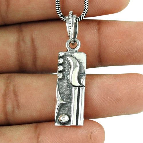 Oxidized Pendant 925 Solid Sterling Silver HANDMADE Indian Jewelry I18