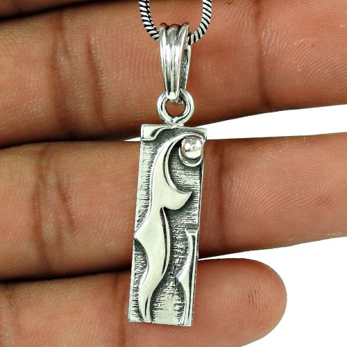 Geometric Pendant Woman Gift HANDMADE Jewelry 925 Solid Sterling Silver D22