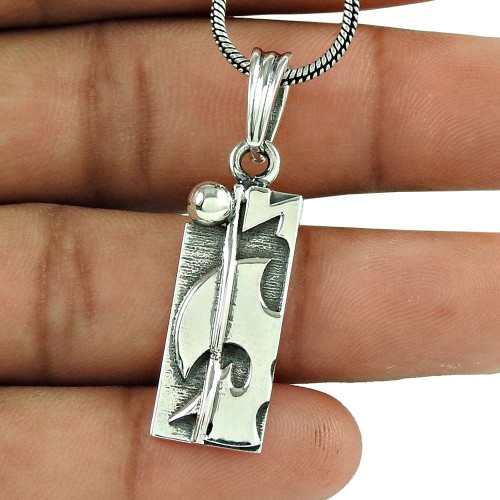 Women Gift HANDMADE Jewelry 925 Solid Sterling Silver Oxidized Pendant G54