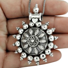 Trendy Oxidized 925 Sterling Silver Pendant Jewelry