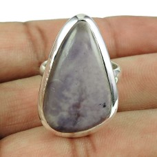 925 Sterling Silver Jewellery High Polish Charoite Gemstone Ring Manufacturer India