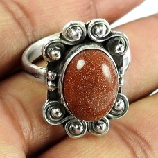 925 Sterling Silver Antique Jewellery Traditional Red Sunstone Gemstone Ring