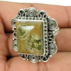 925 Sterling Silver Antique Jewellery Designer Prehnite Gemstone Ring Manufacturer