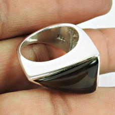 925 Sterling Silver Vintage Jewellery Fashion Smoky Quartz Gemstone Ring Fabricante