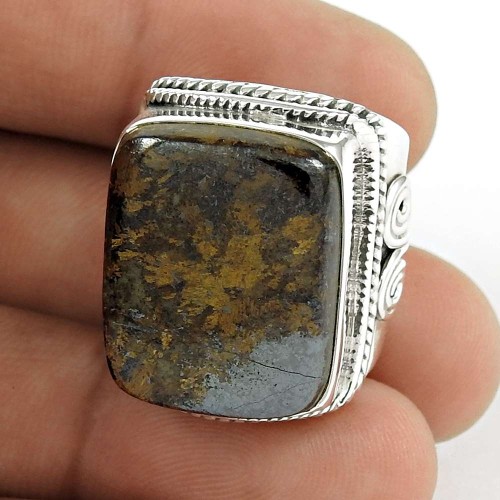 925 Sterling Silver Jewellery Traditional Bronzite Gemstone Ring