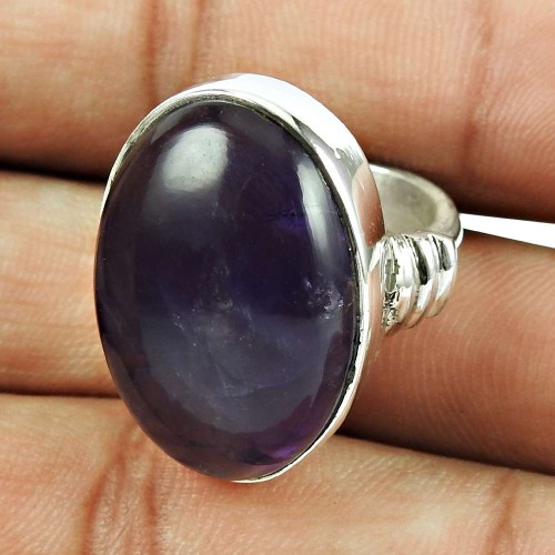 925 Sterling Silver Jewellery Well-Favoured Amethyst Gemstone Ring